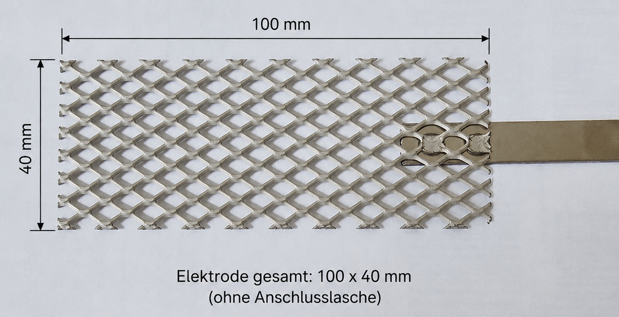 Platin Elektrode Mesh 100 x 40 mm